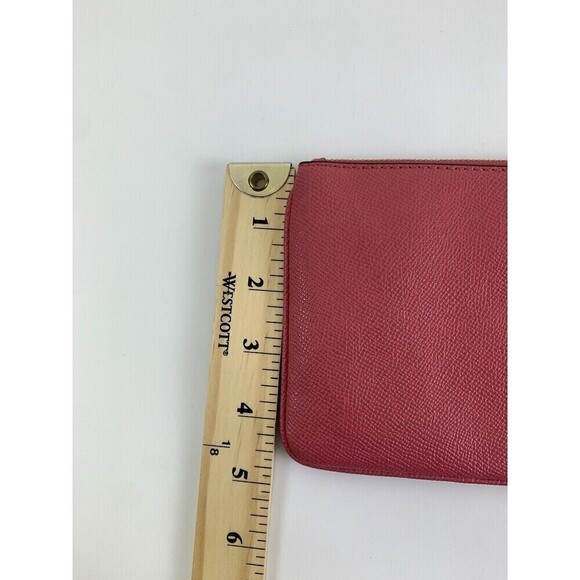 Coach Large Wristlet Crossgrain Leather F57465 Melon Pink Zip Credit Card Slot - Picture 8 of 11